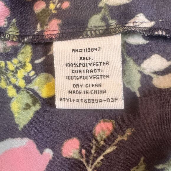 Collective Concepts Blue Floral Tank Blouse Womens XSmall Petite Casual Keyhole - Picture 8 of 10